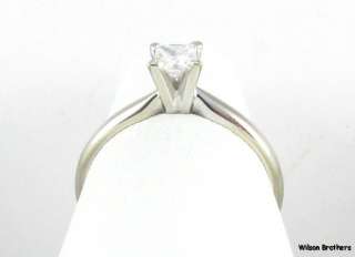   Princess Cut DIAMOND Solitaire Engagement RING   14k White Gold I1 G H