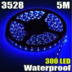 Waterproof BlueLED Strip 3528 SMD 300LED 5M Flexible Lamp Light 12V 