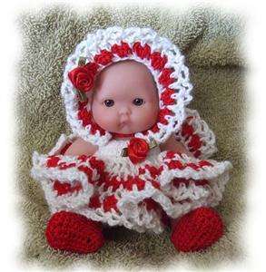 Crochet PATTERN for 5 Berenguer Sweetheart Dress Set  