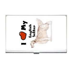  I Love My English Setter Business Card Holder Case Office 
