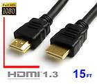 Premium 15FT HDMI 1.3 Gold Cable Bluray PS3 HDTV 1080p