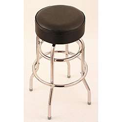   30 inch Backless Counter Swivel Stool with Black Vinyl Cushion Seat