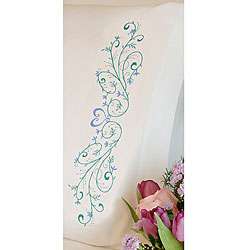 Stamped Embroidery Filigree Scroll Pillowcases (Set of 2)   