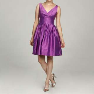 Eliza J Womens Lilac Silk Empire Stitch Party Dress  