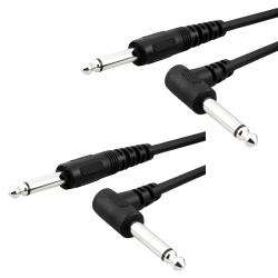 inch Straight to Right Angle Guitar Patch Cable (Pack of 2 