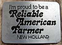 Vintage New Holland Farm Farming Belt Buckle  