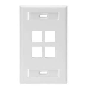   QuickPort Field Configurable Wallplate w/ Labels, White Electronics