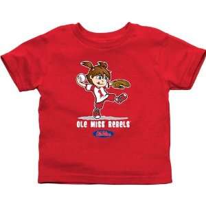  Miss Rebels Infant Girls Softball T Shirt   Crimson