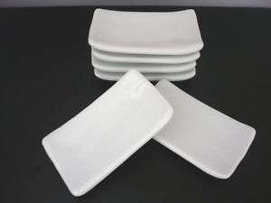 White Ceramic Large Square Plates Dollhouse Miniatures Supply Food 