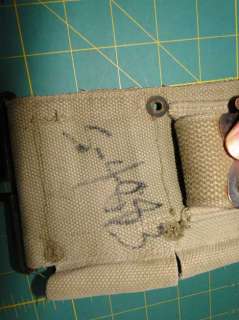 Vtg WWII Ammunition Ammo Web Belt 10 Pockets Cartridges Clips Military 