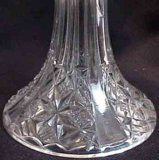 EAPG Clear Glass Compote Stars Bars Style Etched Lid  