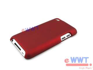 Red * Rubber Hard Cover Case + Screen Protector for iPod Touch 4th Gen 