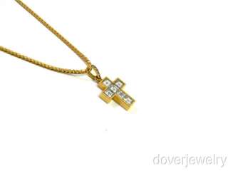 Cartier Asscher 1.82ct Diamond 18K Gold Cross Pendant NR  