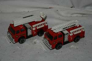 Lot of 2 Remco Fire Engines Hook & Ladder & Snorkel Truck.  