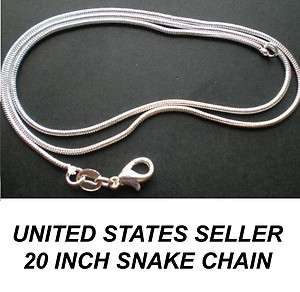   Sterling Silver .925 Snake Chain Necklace 20 inches long by 1mm thick