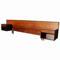 Vintage Rosewood Headboard Nightstands Tables  