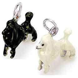 Best in Show Sterling Silver and Enamel Poodle Charm  