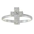 Sterling Silver Clear Cubic Zirconia Cross Baby Ring 