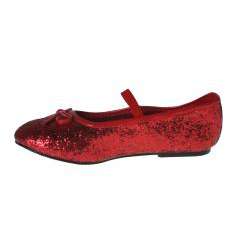 Pleaser Girls Red Glitter Bow tie Ballet Flats  