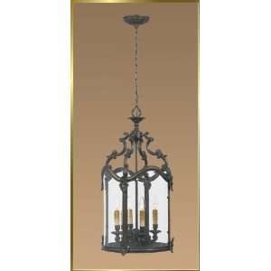 Neoclassical Chandelier, JB 7095, 4 lights, French Bronze, 16 wide X 