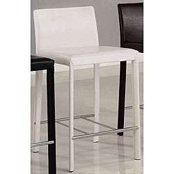   Design White Bicast Leather Counter Stools (Set of 2)  