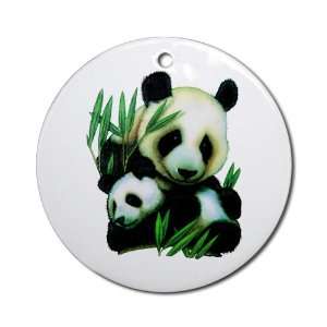  Ornament (Round) Panda Bear And Cub 