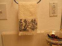 CREAM FINGERTIP GUEST TOWEL Black Country French Toile  