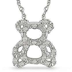   10ct TDW Diamond Teddy Bear Necklace (H I, I2 I3)  