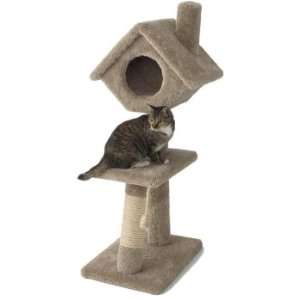 Cat Bird Playhouse with Sisal Slant Post  Color GREEN  Size ONE SIZE