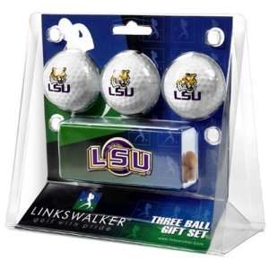 Louisiana State Fightin Tigers NCAA 3 Golf Ball Gift Pack w/ Hat Clip 