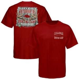  NCAA Arkansas Razorbacks Cardinal Hunting Camp T shirt 