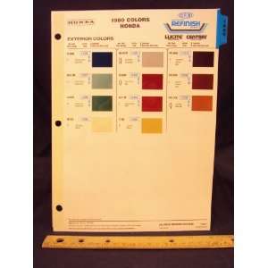  , Civic, & Prelude Paint Colors Chip Page Honda Motor Company Books