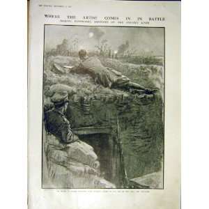   Battle Artist Sketches Enemy Lines Trenches Ww1 1915
