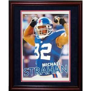  Michael Strahan Flexing Cherry Framed Newsday Unsigned 