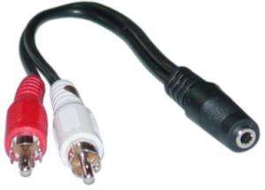 RCA Male / 1 x 3.5mm Stereo Female, Y Cable, 6  