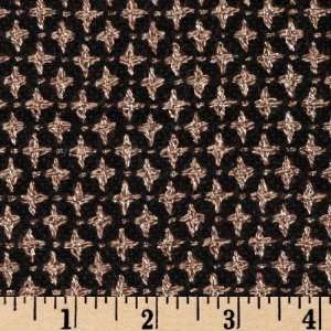  58 Wide Wool Blend Metallic Suiting Black/Gold Fabric By 