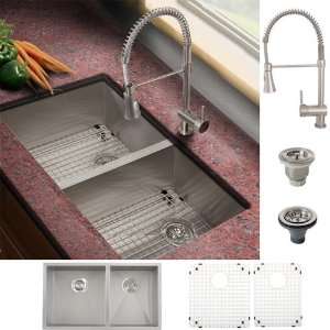  Ticor Stainless Steel Kitchen Sink and Brushed Nickel Pull 