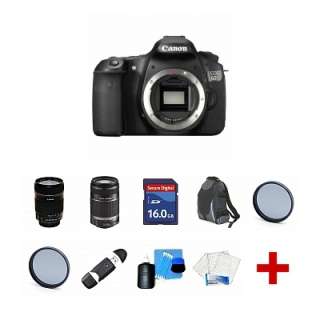 Canon EOS 60D Digital SLR Body with 2 IS Lenses 18 135 & 55 250 + 16 