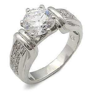  CUBIC ZIRCONIA RINGS   Round Solitaire CZ Engagement Ring 