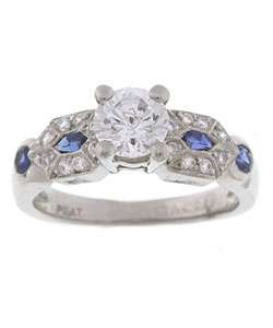 Tacori Platinum CZ Center Sapphire Engagement Ring  