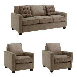 Jameson Gray Stone Fabric Sofa and Two Chairs  