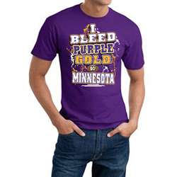 Minnesota I Bleed Purple & Gold Cotton Tee  