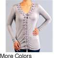 Think Knit Womens Pearl Button Cardigan