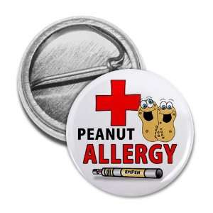 PEANUT ALLERGY Medical Alert 1 inch Mini Pinback Button Badge