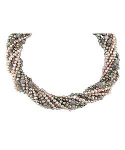Sterling Silver Multi strand Pearl Necklace  