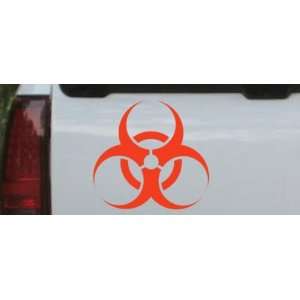 Red 8in X 7.5in    Bio Hazard Warning Car Window Wall Laptop Decal 