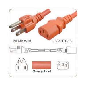   60320 C13 Connector 15 Feet 15a/125v 14/3 SJT Orange