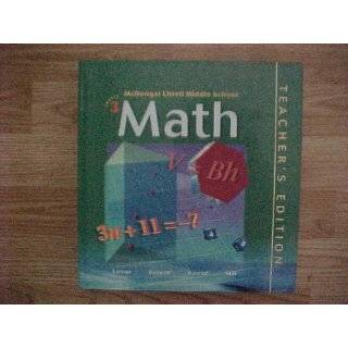  Math Course 3, Grade 8 Mcdougal Littell Middle School Math 