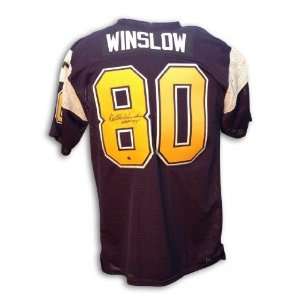 Kellen Winslow Autographed/Hand Signed Throwback Jersey with HOF 95 