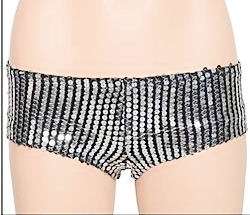BOND STREET EXIT~ SHINY SILVER SEQUINED HOT PANTS S  